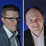 40 Under 40 -- Jon Wilson '05 and Graham Petersen '03, Photo credit Cathy Cheney, Portland Business Journal
