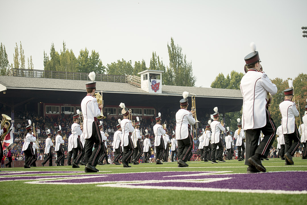 Marching band on Maxwell Field