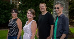 Lacroute Scholars, from left, Jamie Friedman, Jennifer Williams, Patrick Cottrell, Leonard Finkelman