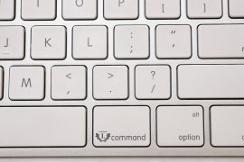 keyboard with Linfield logo