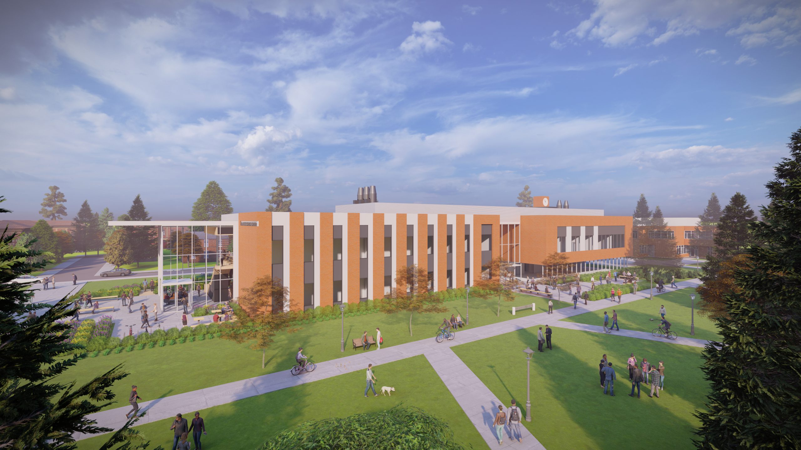 north aerial of science building