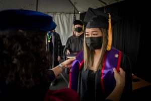 nursing graduate at 2021 pinning cermony