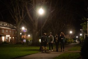RAs on duty complete safety rounds at night