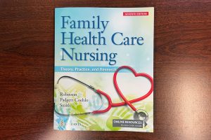 The textbook "Family Health Care Nursing: Theory, Practice, and Research" cover.