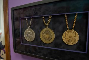 Presidential Medallions in a display case