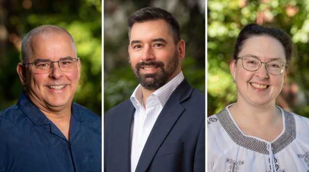 Lee Bakner, Joe Latulippe and Michele Tomseth completed a higher education leadership program in fall 2023.