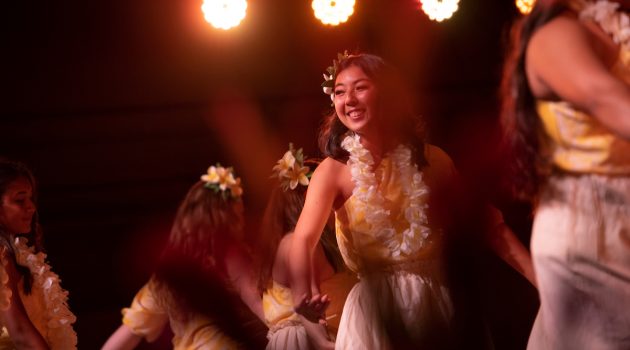 Students perform a Hula
