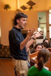The Linfield debate team hosted three Irish national champions just before St. Patrick's Day.