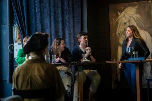 The Linfield debate team hosted three Irish national champions just before St. Patrick's Day.