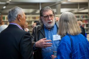 A group chats during the Celebrate Wonder dinner