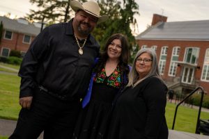 A family poses during the Linfield University Latine Dinner.