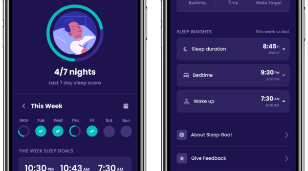 Screenshot of BetterYou sleep tracker
