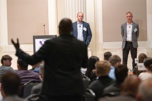 Dave Drinkward and Dave Garske answer questions from audience at Yet Symposium.