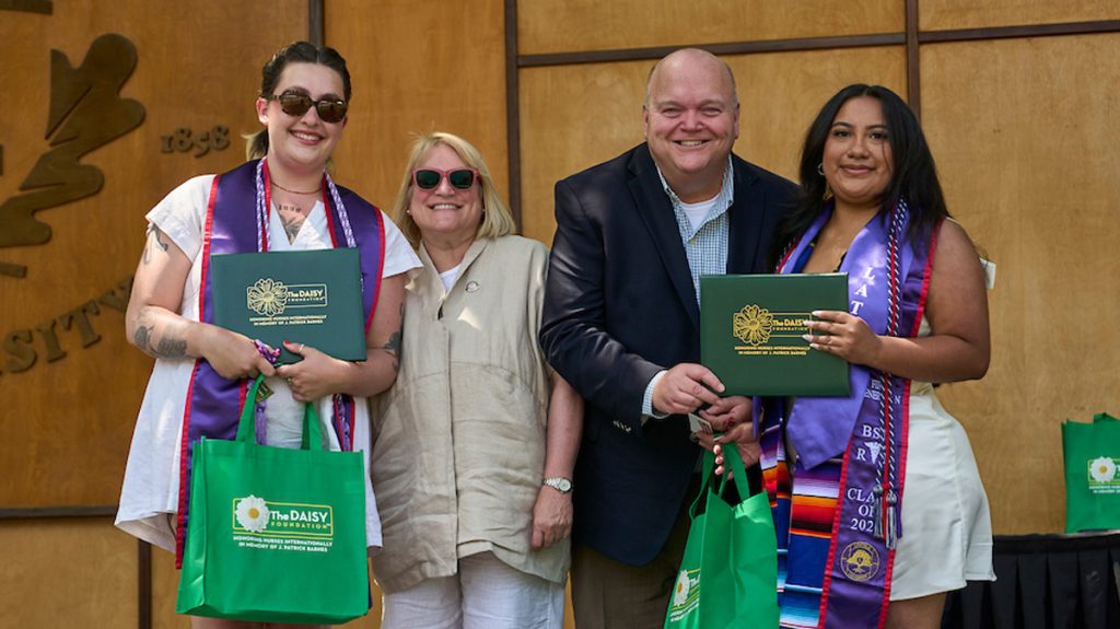 Winners of the DAISY Award with dean Paul Smith and Julie Fitzwater
