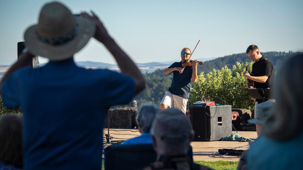 Aaron Meyer performs at Youngberg Hill Winery as part of the Sounds of Summer concert