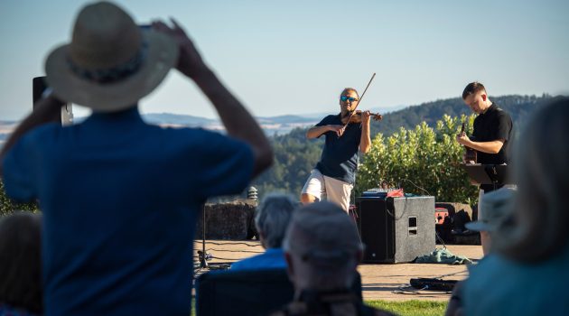 Aaron Meyer performs at Youngberg Hill Winery as part of the Sounds of Summer concert
