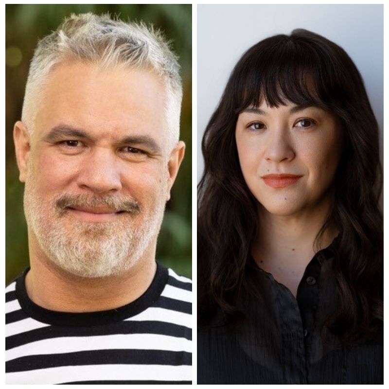 side by side portraits of Mat Johnson and Aja Gabel