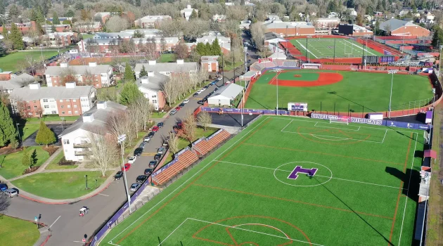 Aerial of lacrosse field